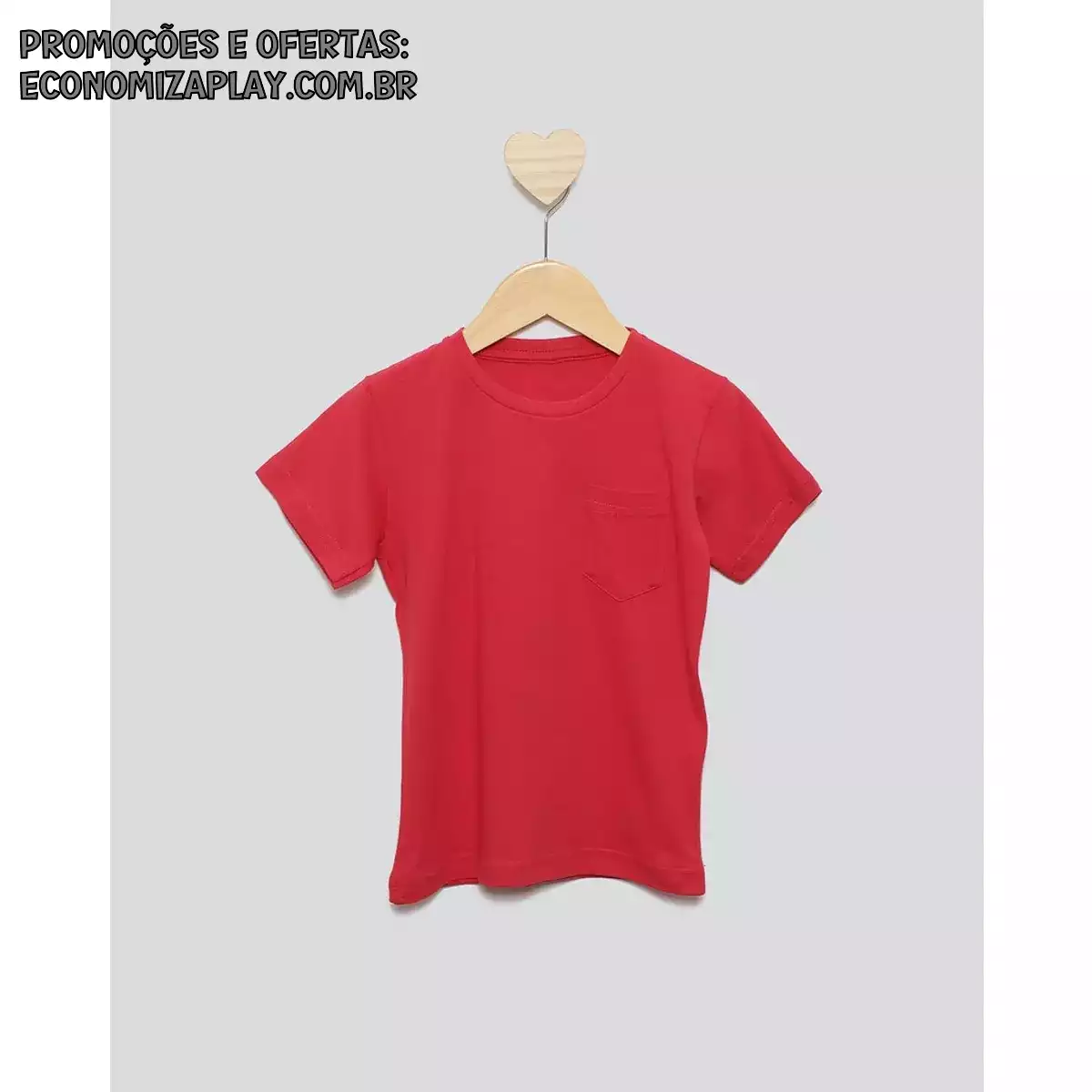 Camiseta Bebê Manga Curta Básica Vermelha
