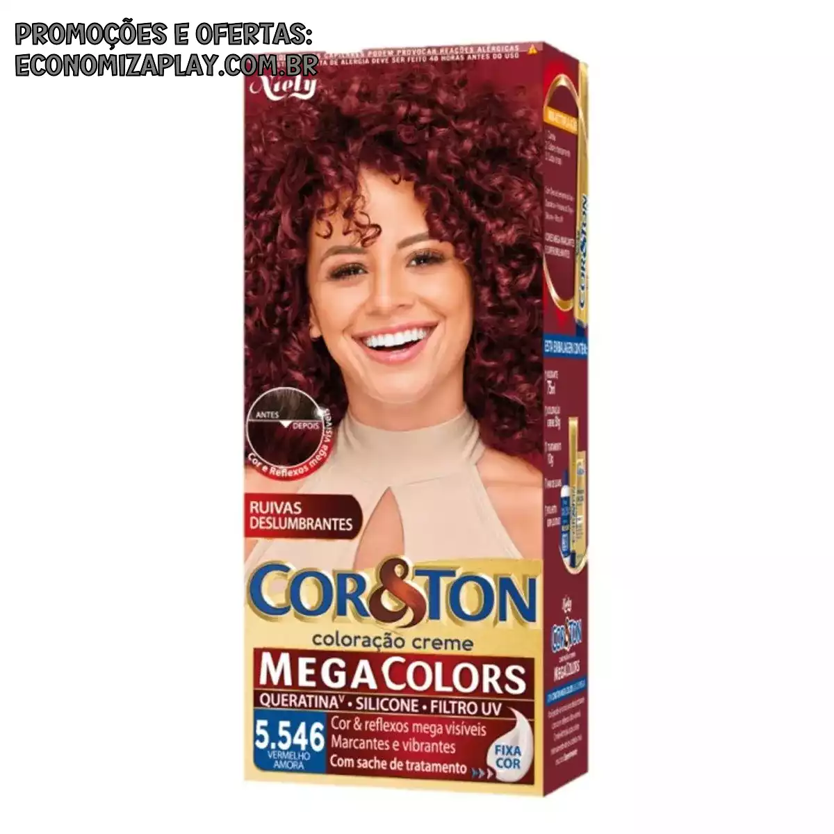 Tintura Creme Cor Ton Megacolors Vermelho Amora 5546