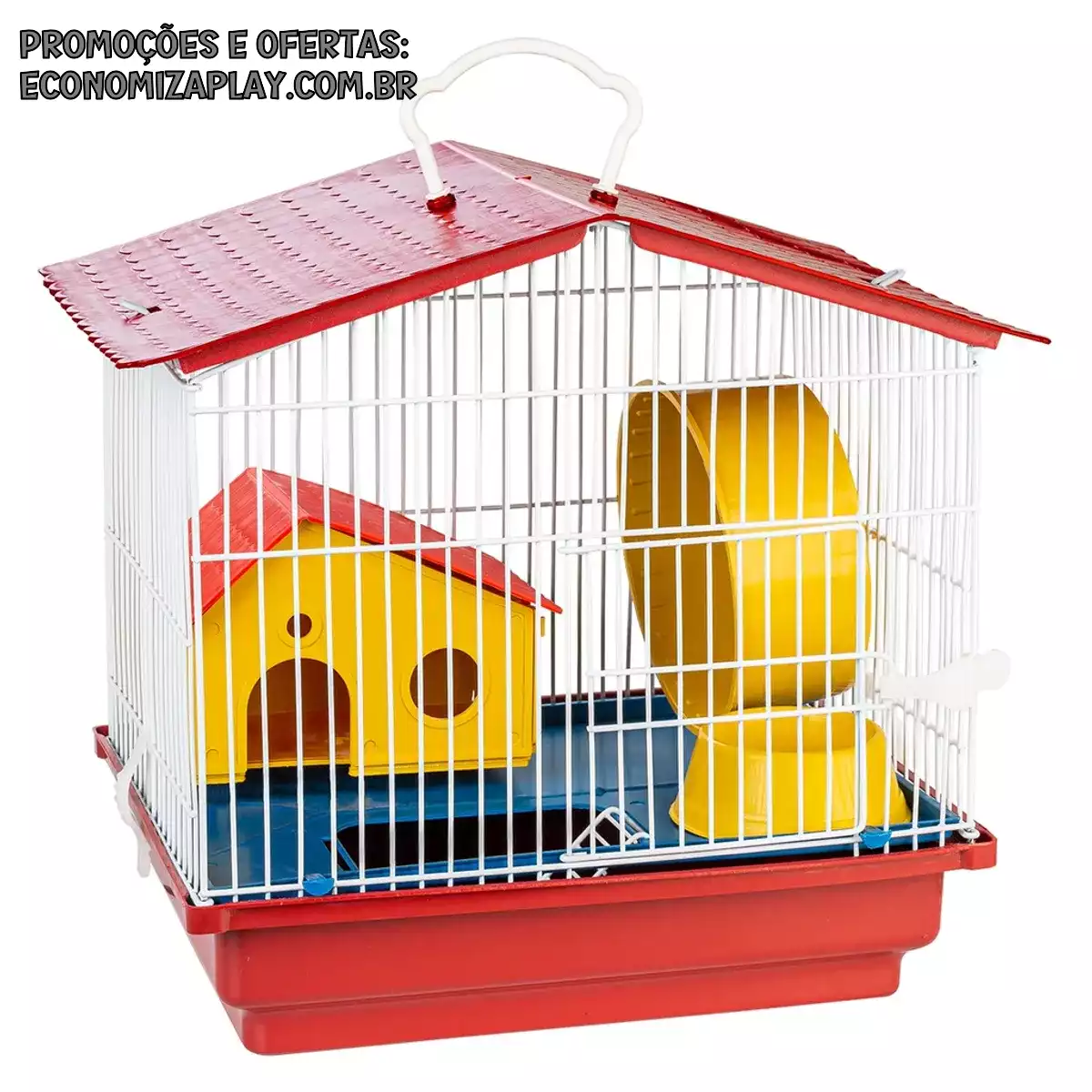 Gaiola Hamster 1 Andar Teto Plástico Segurança Conforto Jel Plast Pet Roe