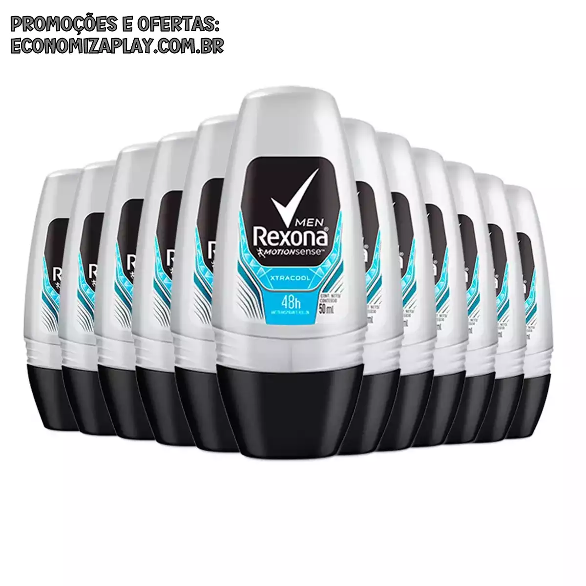 Kit Desodorante Roll On Rexona Xtracool 50ml 12 Unidades