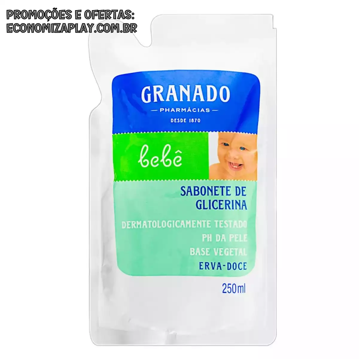 Sabonete Líquido Glicerinado Granado Bebê Erva Doce Refil 250ml