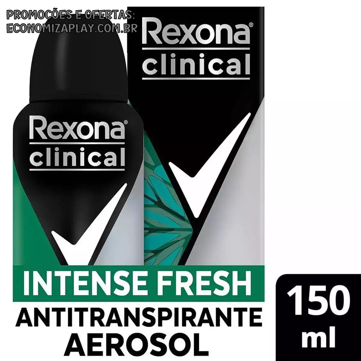 Desodorante Antitranspirante Aerossol Rexona Clinical Intense Fresh 96h 150ml